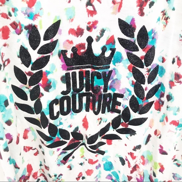 JUICY COUTURE Colorful Watercolor Ribbed Racerback Tank Top Size XS - Picture 4 of 7